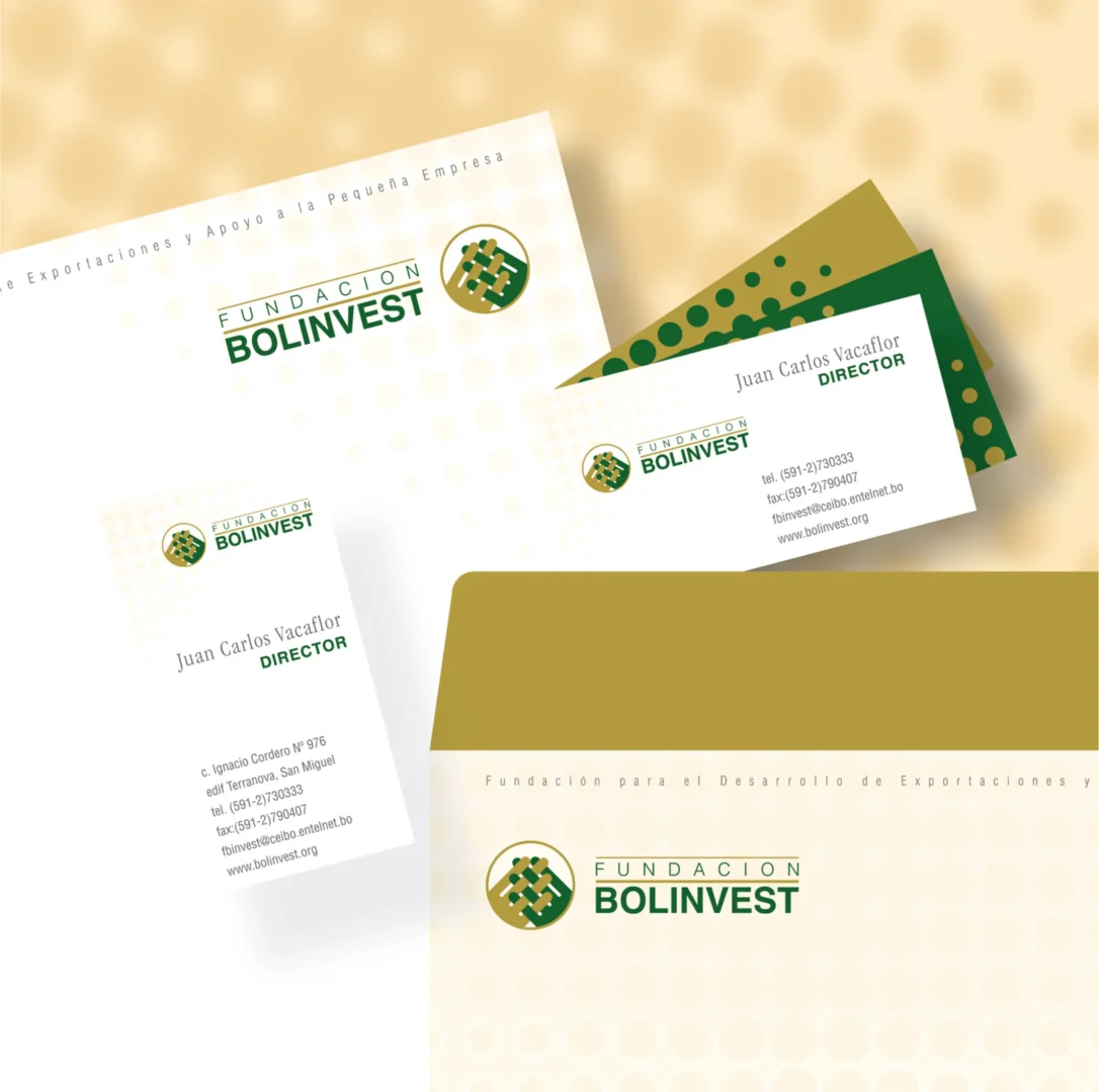 Manual de Identidad Visual Fundación para el desarrollo de Exportaciones y apoyo a la pequeña empresa (Bolinvest), Bolivia